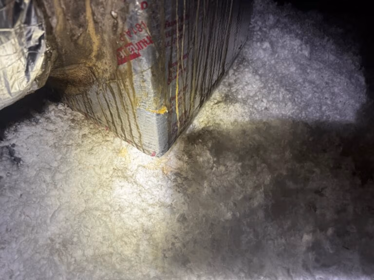 HVAC duct leaking in attic