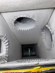 Encapsulated duct work looking down